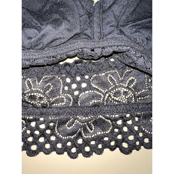 Live Love Dream Aeropostale Bra Women XS Black Lace Bralette Wireless Padded - Picture 16 of 16
